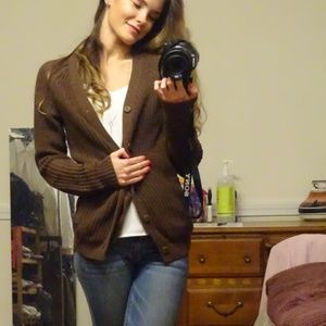 American Appearal brown knit cozy sweater